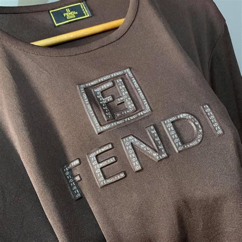 vintage fendi logo shirt|fendi t shirt original.